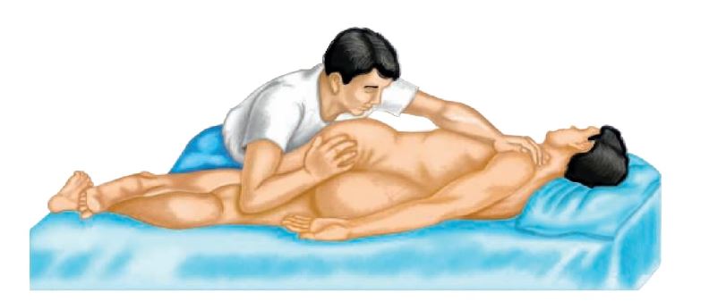 Técnica de manipulación de la articulación sacroilíaca.